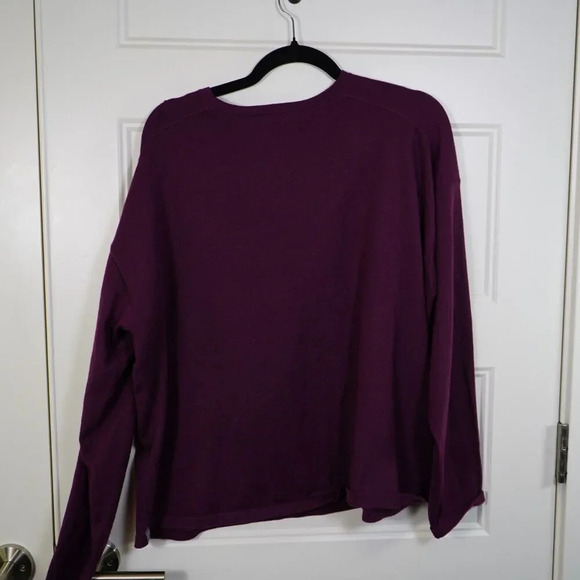 Title Nine Crew Neck Sweater Pocket Plum Maroon Sz XL Womens Purple Oversized - Picture 2 of 5